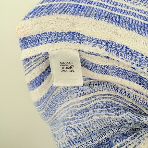 Christopher & Banks Linen Blend Pull-on pants, Size Medium, blue white striped - Picture 9 of 9